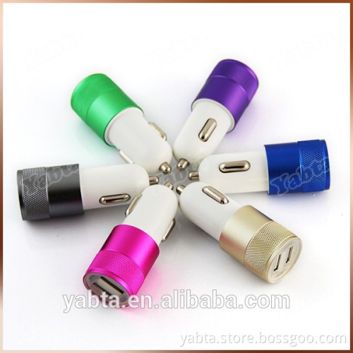 Top-selling OEM car charger for iphone, 2 port dual usb car charger, silver